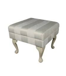 Handmade Oyster Striped Footstool Queen Anne Style Legs