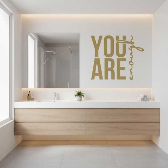 You Are Enough Sticker Bedroom Wall Decor Kids Room Bathroom Motivational Affirmation - image 1