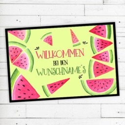 Dreckspatz?? Floor Mat Melon With Your Name Or Text Non-Slip - Washable High-Quality Outdoor Area Dirt Trap Door - thumbnail 2