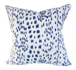 Brunschwig Fils Les Touches Blue Pillow Cover Cotton Throw - thumbnail 1