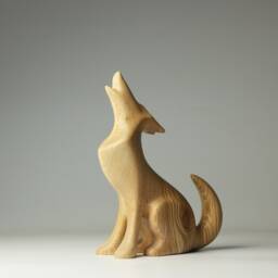 Wooden Wolf Sculpture - 1 - thumbnail 2