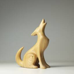 Wooden Wolf Sculpture - 1 - thumbnail 3