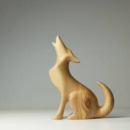 Wooden Wolf Sculpture - 1 - thumbnail 1