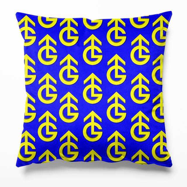 Granada Tv Blue & Yellow Logo Cushion Velvet 45cm X Cushions Pillows Limited Edition - image 1