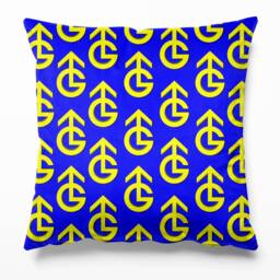 Granada Tv Blue & Yellow Logo Cushion Velvet 45cm X Cushions Pillows Limited Edition - thumbnail 1