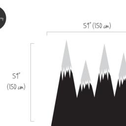 Scandinavian Style Wall Decor, Mountains Decal, Black & White Sticker For Kids Room, Nursery, Removable, Peel Stick #54 - thumbnail 2