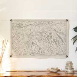 Snowbird Utah Mountain Map Felt Poster Banner - Vintage Ski Snowboard Mountain Wall Art Gift. Flag Pennant Home Decor. Usa Handmade - thumbnail 3