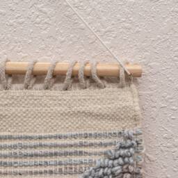 The Indoor Store - Hand Woven Cotton-Wool Ivory-Grey Wall Hanging, Bohemian/Boho - thumbnail 3