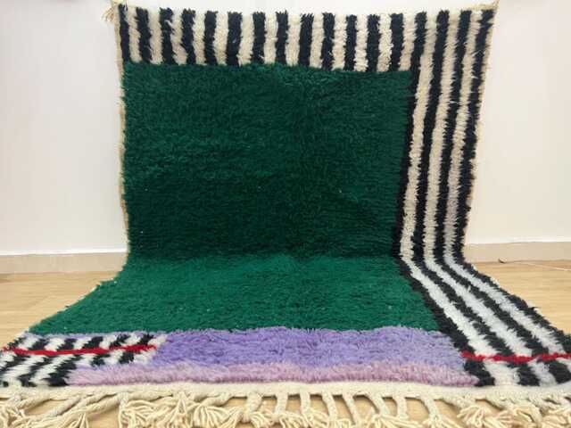 Moroccan Rug 4x6 - Rugs For Living Room Handmade Beni Ourain Wool Bedroom Berber Rug- Azilal Area Rugs