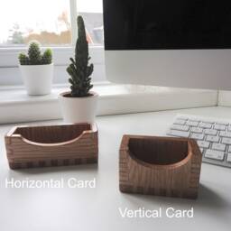 Wood Business Card Holder, Solid Oak, Display Stand, Desk Organiser, Owner, Luxury, Event Accessories - thumbnail 2