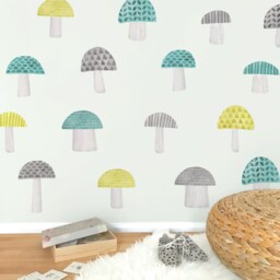 Mushrooms - Fabric Wall Decal Woodland Mej - thumbnail 3