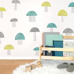 Mushrooms - Fabric Wall Decal Woodland Mej