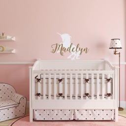 Personalized Unicorn Name Wall Decal - Nursery Girl Bedroom Decor Ww73 - thumbnail 3