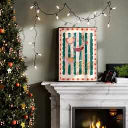 Christmas Cocktails Art Print Hand Drawn Holiday Home Decor - thumbnail 3