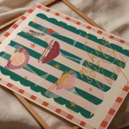 Christmas Cocktails Art Print Hand Drawn Holiday Home Decor - thumbnail 2
