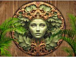 Green Woman Metal Sign, Flat Printed Sign, Nature Lover's Wall Art D??cor, Garden Guardian, Decor, Celtic Plaque, Sign - thumbnail 1