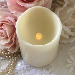 Shabby Chic Flameless Candle Victorian Lady & Pink Roses Decor - thumbnail 2