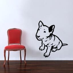 Bull Terrier Puppy Decal Adhesive Vinyl Dog Wall Art - thumbnail 2