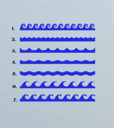 Ocean Waves, Nautical Border, Sea Repeating Pattern, Navy, Naval Wall Decal, Vinyl Sticker, Bathroom, Pool, Coastal Decor - thumbnail 1