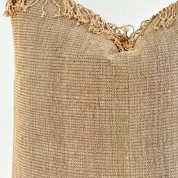 Brown Tribal Hemp Hand Woven Natural Dye Color Hmong Lumbar Pillow Cover - thumbnail 2