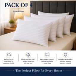 stripes Pillows Hollowfiber Filled Bounce Back Hotel Quality Bed Pack Of 2, 4 - thumbnail 4