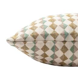 Argyle Boucle Extra-Large Cushion Cover in Sage Green & Duck Egg Blue. Modernn Geometric Tactile Diamond Pattern. 23x23 - thumbnail 2