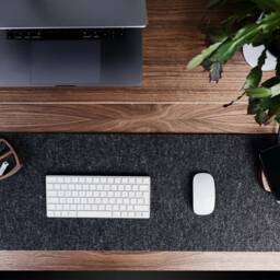 Felt Desk Mat, Large Pad, Mouse Cork & Natural Merino Wool Gift For Her & Him, Home Office Accessories - thumbnail 3