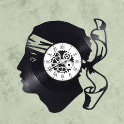 33 Rpm Vinyl Record Clock With Corsican Head Theme, Moor's Head, Testa Mora - thumbnail 1