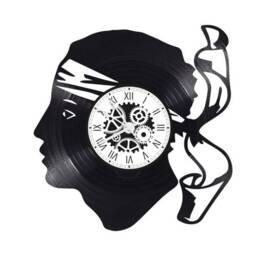 33 Rpm Vinyl Record Clock With Corsican Head Theme, Moor's Head, Testa Mora - thumbnail 2