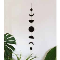 stained Glass Moon Phase Wall Hanging, Boho Celestial Decor - thumbnail 2