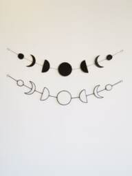 stained Glass Moon Phase Wall Hanging, Boho Celestial Decor - thumbnail 1