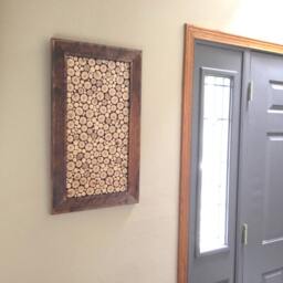 Handcrafted Wood Slice Mosaic Panel Rustic Tree Wall Art - thumbnail 4