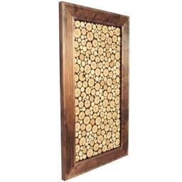 Handcrafted Wood Slice Mosaic Panel Rustic Tree Wall Art - thumbnail 2