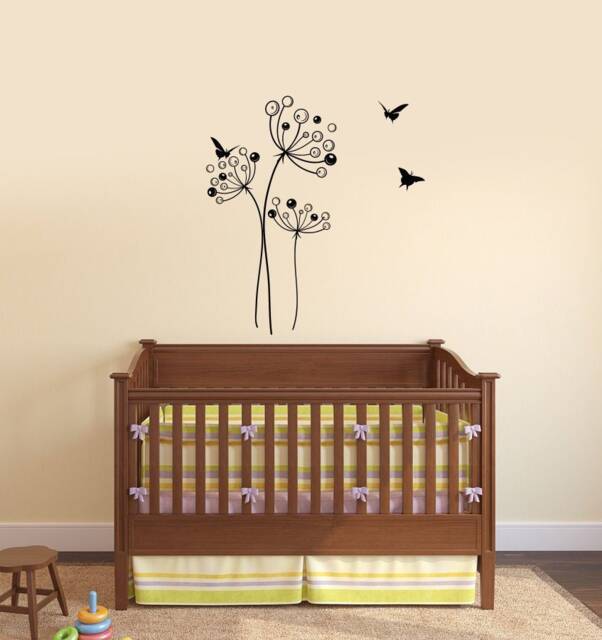 Dandelions Vinyl Wall Decal Flowers Living Room Nursery Home Interior Stickers Mural - #2909Di - image 1