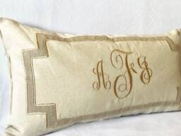 Monogram Lumbar Decorative Throw Pillows Personalized For Sofa, Bed, Or Entryway Decor Gift Anniversary - thumbnail 1
