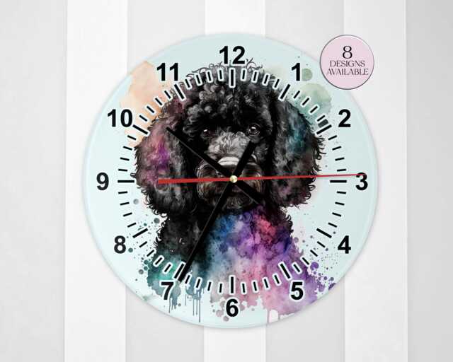 Glass Poodle Wall Clock - Dog Lover's Home Decor Gift - image 1