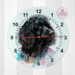 Glass Poodle Wall Clock - Dog Lover's Home Decor Gift - thumbnail 2