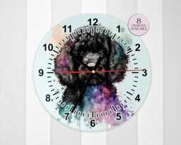 Glass Poodle Wall Clock - Dog Lover's Home Decor Gift - thumbnail 1