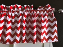 Chevron Zig Zag Cotton Window Valance Curtain Top/Treatment Kitchen Bedroom Classroom Diner Rv Home D??cor - thumbnail 1