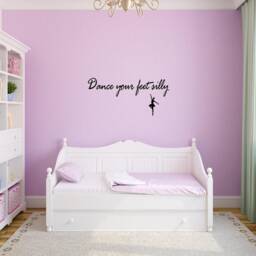 Dance Your Feet Silly Vinyl Wall Decal Inspirational Dancing Quote Art Sticker - Vwaq - thumbnail 1