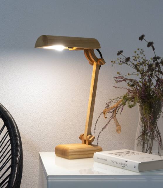 Adjustable Wooden Desk Lamp, Oak, Ash Or Walnut Table Modern Minimalist Light, Flexible Reading Lamp For Office Bedside - image 1