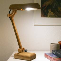 Adjustable Wooden Desk Lamp, Oak, Ash Or Walnut Table Modern Minimalist Light, Flexible Reading Lamp For Office Bedside - thumbnail 2