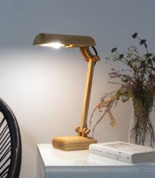Adjustable Wooden Desk Lamp, Oak, Ash Or Walnut Table Modern Minimalist Light, Flexible Reading Lamp For Office Bedside