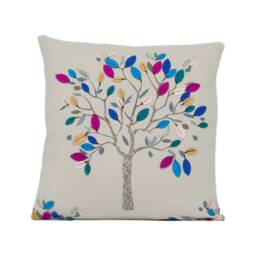 Voyage - Rinjani Winter Colourful Applique Tree Cushion Cover Handmade Throw Pillow Designer Home D??cor - thumbnail 1