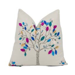Voyage - Rinjani Winter Colourful Applique Tree Cushion Cover Handmade Throw Pillow Designer Home D??cor - thumbnail 2
