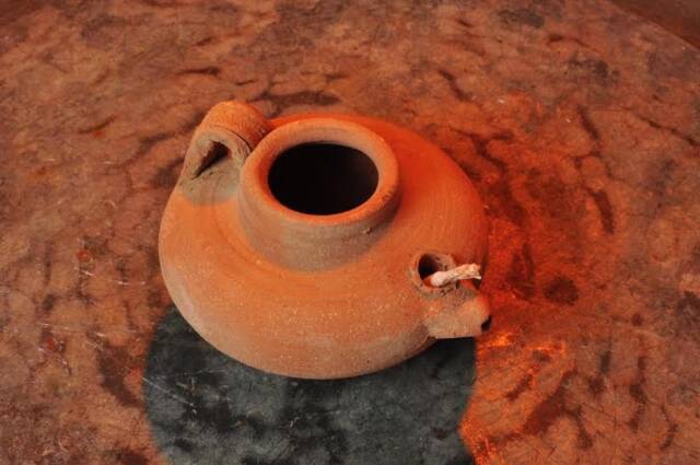 Hand Made Pottery Oil Lamp Vintage, Authentic Lamp, Jesus Land, Jerusalem, Votive Candles Ancient Lamp, Vintage Lighting, Rustic - image 1