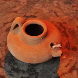 Hand Made Pottery Oil Lamp Vintage, Authentic Lamp, Jesus Land, Jerusalem, Votive Candles Ancient Lamp, Vintage Lighting, Rustic - thumbnail 3