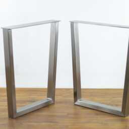 "Modern Stainless Steel Table Legs - 28"" Trapezoid Dining Legs, 24" - thumbnail 3