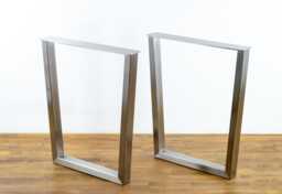 "Modern Stainless Steel Table Legs - 28"" Trapezoid Dining Legs, 24" - thumbnail 1