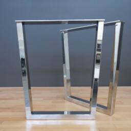 "Modern Stainless Steel Table Legs - 28"" Trapezoid Dining Legs, 24" - thumbnail 2
